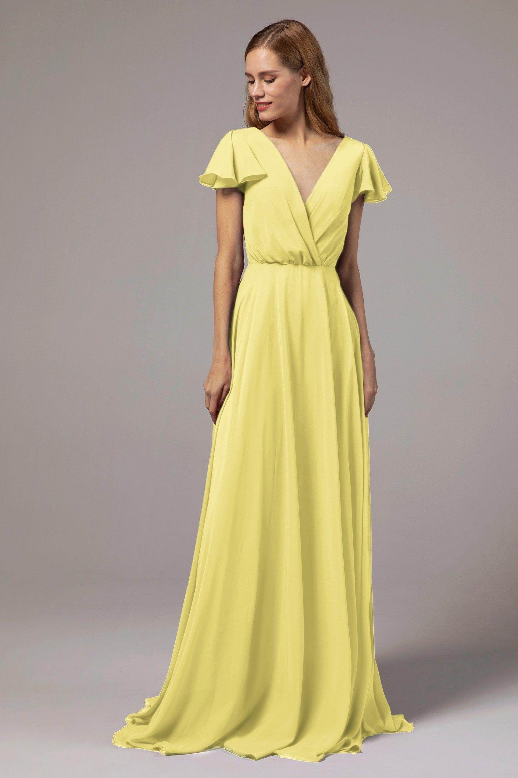 A-Line Floor Length Chiffon Bridesmaid Dress CB0410 - COCOMELODY